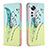Custodia Portafoglio In Pelle Fantasia Modello Cover con Supporto B03F per Xiaomi Mi 12X 5G Verde Pastello