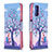 Custodia Portafoglio In Pelle Fantasia Modello Cover con Supporto B03F per Xiaomi Poco M3 Lavanda