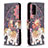 Custodia Portafoglio In Pelle Fantasia Modello Cover con Supporto B03F per Xiaomi Poco M3 Marrone