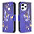 Custodia Portafoglio In Pelle Fantasia Modello Cover con Supporto B03F per Xiaomi Redmi 12 4G Blu Notte