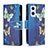Custodia Portafoglio In Pelle Fantasia Modello Cover con Supporto B04F per OnePlus Nord N20 5G Blu