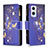 Custodia Portafoglio In Pelle Fantasia Modello Cover con Supporto B04F per OnePlus Nord N20 5G Blu Notte