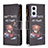 Custodia Portafoglio In Pelle Fantasia Modello Cover con Supporto B04F per OnePlus Nord N20 5G Grigio Scuro