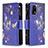 Custodia Portafoglio In Pelle Fantasia Modello Cover con Supporto B04F per Oppo A74 4G Blu Notte