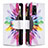 Custodia Portafoglio In Pelle Fantasia Modello Cover con Supporto B04F per Oppo A74 4G Multicolore