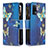 Custodia Portafoglio In Pelle Fantasia Modello Cover con Supporto B04F per Oppo A94 4G Blu