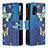 Custodia Portafoglio In Pelle Fantasia Modello Cover con Supporto B04F per Oppo A95 4G Blu