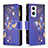 Custodia Portafoglio In Pelle Fantasia Modello Cover con Supporto B04F per Oppo A96 5G Blu Notte