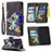 Custodia Portafoglio In Pelle Fantasia Modello Cover con Supporto B04F per Samsung Galaxy A10