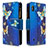 Custodia Portafoglio In Pelle Fantasia Modello Cover con Supporto B04F per Samsung Galaxy A10 Blu