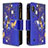 Custodia Portafoglio In Pelle Fantasia Modello Cover con Supporto B04F per Samsung Galaxy A10 Blu Notte