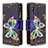 Custodia Portafoglio In Pelle Fantasia Modello Cover con Supporto B04F per Samsung Galaxy A10 Nero
