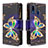 Custodia Portafoglio In Pelle Fantasia Modello Cover con Supporto B04F per Samsung Galaxy A20e Nero