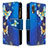 Custodia Portafoglio In Pelle Fantasia Modello Cover con Supporto B04F per Samsung Galaxy A40 Blu