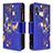 Custodia Portafoglio In Pelle Fantasia Modello Cover con Supporto B04F per Samsung Galaxy A40 Blu Notte