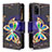 Custodia Portafoglio In Pelle Fantasia Modello Cover con Supporto B04F per Samsung Galaxy A41 Nero