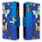 Custodia Portafoglio In Pelle Fantasia Modello Cover con Supporto B04F per Samsung Galaxy A51 4G Blu