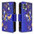 Custodia Portafoglio In Pelle Fantasia Modello Cover con Supporto B04F per Samsung Galaxy A51 4G Blu Notte