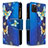 Custodia Portafoglio In Pelle Fantasia Modello Cover con Supporto B04F per Samsung Galaxy A81 Blu