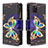 Custodia Portafoglio In Pelle Fantasia Modello Cover con Supporto B04F per Samsung Galaxy A81 Nero