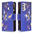 Custodia Portafoglio In Pelle Fantasia Modello Cover con Supporto B04F per Samsung Galaxy A82 5G Blu Notte