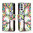 Custodia Portafoglio In Pelle Fantasia Modello Cover con Supporto B04F per Samsung Galaxy M23 5G Verde