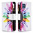 Custodia Portafoglio In Pelle Fantasia Modello Cover con Supporto B04F per Samsung Galaxy M32 4G Multicolore