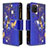Custodia Portafoglio In Pelle Fantasia Modello Cover con Supporto B04F per Samsung Galaxy Note 10 Lite Blu Notte