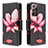 Custodia Portafoglio In Pelle Fantasia Modello Cover con Supporto B04F per Samsung Galaxy Note 20 Ultra 5G Rosso
