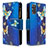 Custodia Portafoglio In Pelle Fantasia Modello Cover con Supporto B04F per Samsung Galaxy S20 5G Blu