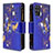 Custodia Portafoglio In Pelle Fantasia Modello Cover con Supporto B04F per Samsung Galaxy S20 Plus Blu Notte