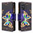 Custodia Portafoglio In Pelle Fantasia Modello Cover con Supporto B04F per Samsung Galaxy S20 Plus Nero