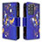 Custodia Portafoglio In Pelle Fantasia Modello Cover con Supporto B04F per Samsung Galaxy S20 Ultra 5G Blu Notte