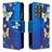 Custodia Portafoglio In Pelle Fantasia Modello Cover con Supporto B04F per Samsung Galaxy S20 Ultra Blu