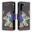 Custodia Portafoglio In Pelle Fantasia Modello Cover con Supporto B04F per Samsung Galaxy S21 5G Nero