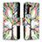 Custodia Portafoglio In Pelle Fantasia Modello Cover con Supporto B04F per Samsung Galaxy S21 5G Verde