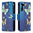 Custodia Portafoglio In Pelle Fantasia Modello Cover con Supporto B04F per Samsung Galaxy S23 Plus 5G Blu