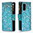 Custodia Portafoglio In Pelle Fantasia Modello Cover con Supporto B04F per Xiaomi Poco M3 Ciano