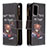 Custodia Portafoglio In Pelle Fantasia Modello Cover con Supporto B04F per Xiaomi Poco M3 Marrone