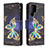 Custodia Portafoglio In Pelle Fantasia Modello Cover con Supporto B05F per Samsung Galaxy S22 Ultra 5G Nero