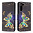 Custodia Portafoglio In Pelle Fantasia Modello Cover con Supporto B09F per Samsung Galaxy S21 Plus 5G