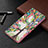 Custodia Portafoglio In Pelle Fantasia Modello Cover con Supporto B09F per Samsung Galaxy S23 Ultra 5G Multicolore