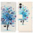 Custodia Portafoglio In Pelle Fantasia Modello Cover con Supporto D02Y per Samsung Galaxy M04 Blu