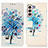 Custodia Portafoglio In Pelle Fantasia Modello Cover con Supporto D02Y per Samsung Galaxy S21 Plus 5G Blu