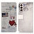 Custodia Portafoglio In Pelle Fantasia Modello Cover con Supporto D02Y per Samsung Galaxy S21 Plus 5G Rosso Rosa