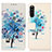Custodia Portafoglio In Pelle Fantasia Modello Cover con Supporto D02Y per Sony Xperia 10 III Lite Blu