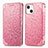 Custodia Portafoglio In Pelle Fantasia Modello Cover con Supporto H01 per Apple iPhone 13 Mini Oro Rosa