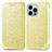 Custodia Portafoglio In Pelle Fantasia Modello Cover con Supporto H01 per Apple iPhone 13 Pro Max Giallo