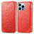 Custodia Portafoglio In Pelle Fantasia Modello Cover con Supporto H01 per Apple iPhone 13 Pro Max Rosso