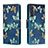 Custodia Portafoglio In Pelle Fantasia Modello Cover con Supporto H01X per Samsung Galaxy S22 Plus 5G Blu Notte